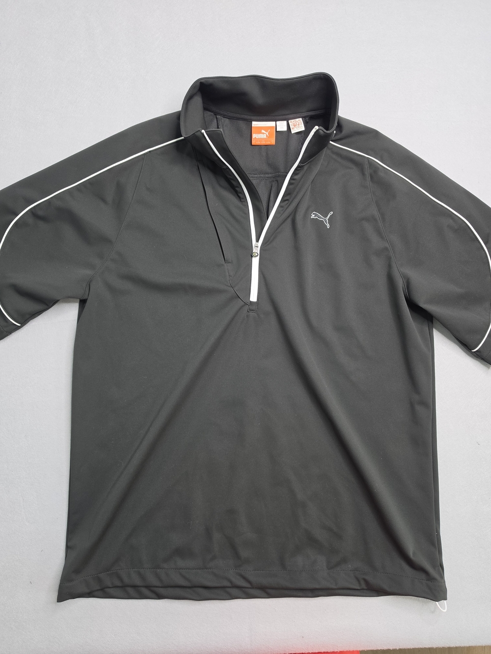 Puma Pullover Shirt 1/2 zip Mens Large Black Wind Cell Coaches Jacket